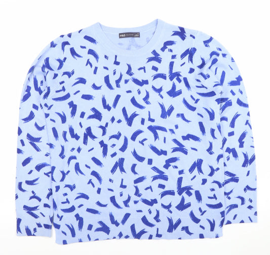 Womens UK Size 12 Marks and Spencer Blue Pullover Jumper