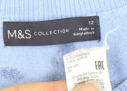 Womens UK Size 12 Marks and Spencer Blue Pullover Jumper
