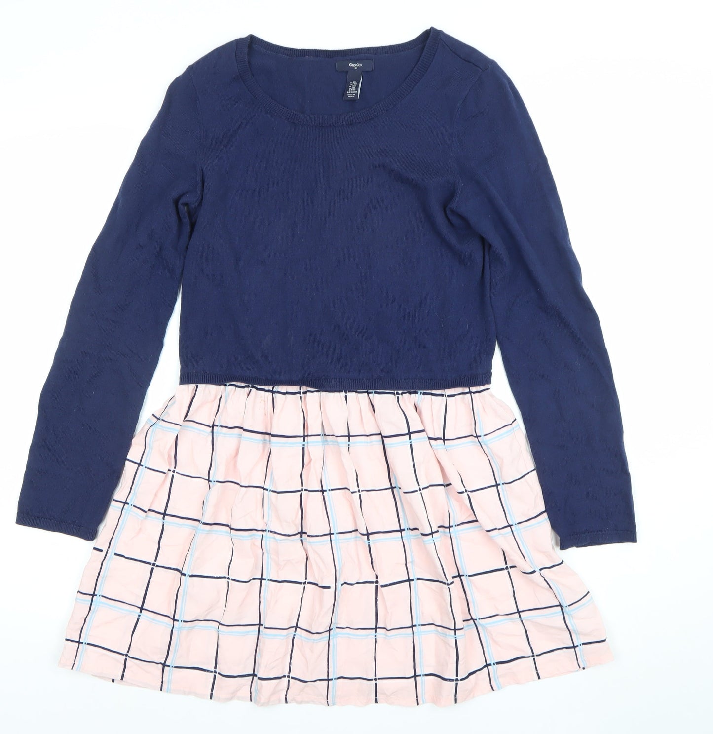 Gap Kids Teens Multicoloured Fit & Flare Dress 13Yrs Long Sleeve Cotton Rayon