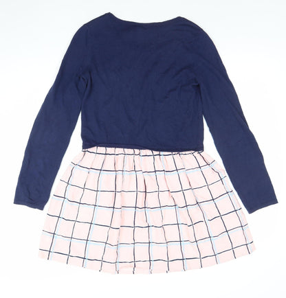 Gap Kids Teens Multicoloured Fit & Flare Dress 13Yrs Long Sleeve Cotton Rayon