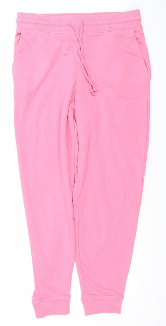 Marks and Spencer Womens Pink Jogger Trousers Size 10 Short Cotton Blend