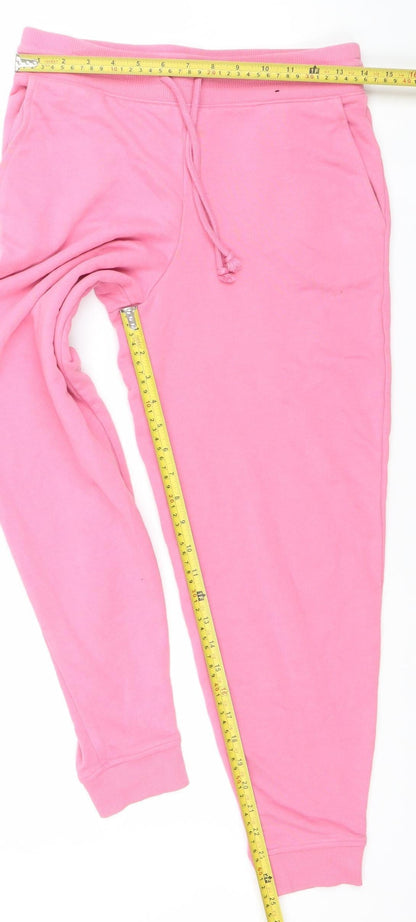 Marks and Spencer Womens Pink Jogger Trousers Size 10 Short Cotton Blend