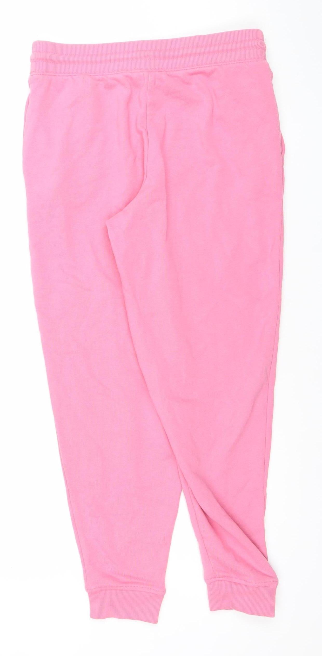Marks and Spencer Womens Pink Jogger Trousers Size 10 Short Cotton Blend