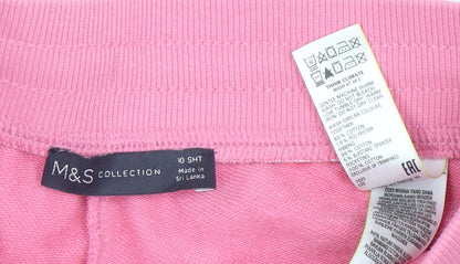 Marks and Spencer Womens Pink Jogger Trousers Size 10 Short Cotton Blend