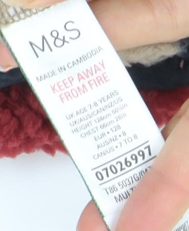 Marks and Spencer Boys Multicoloured Camouflage Fleece Hooded Robe 7-8 Years