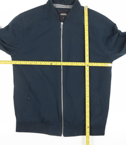 Burton Menswear London Men's Blue Bomber Jacket Size M Classic Style