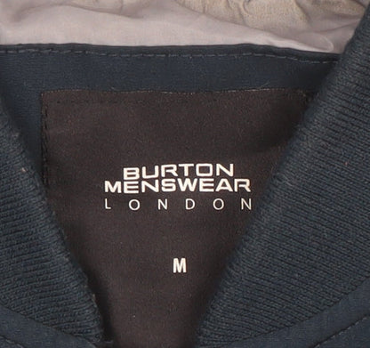 Burton Menswear London Men's Blue Bomber Jacket Size M Classic Style