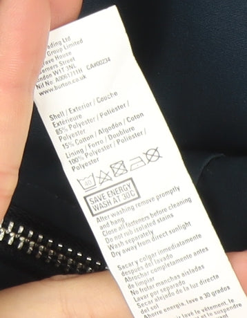 Burton Menswear London Men's Blue Bomber Jacket Size M Classic Style