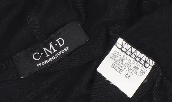 C.M.D Womens Black V-Neck Long Sleeve Cardigan Size M