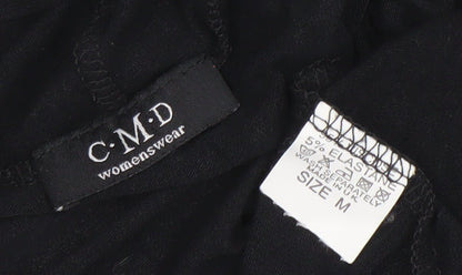 C.M.D Womens Black V-Neck Long Sleeve Cardigan Size M