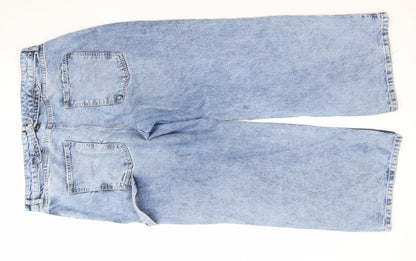Next Women Blue Wide-Leg Mid Rise Denim Jeans Size 16