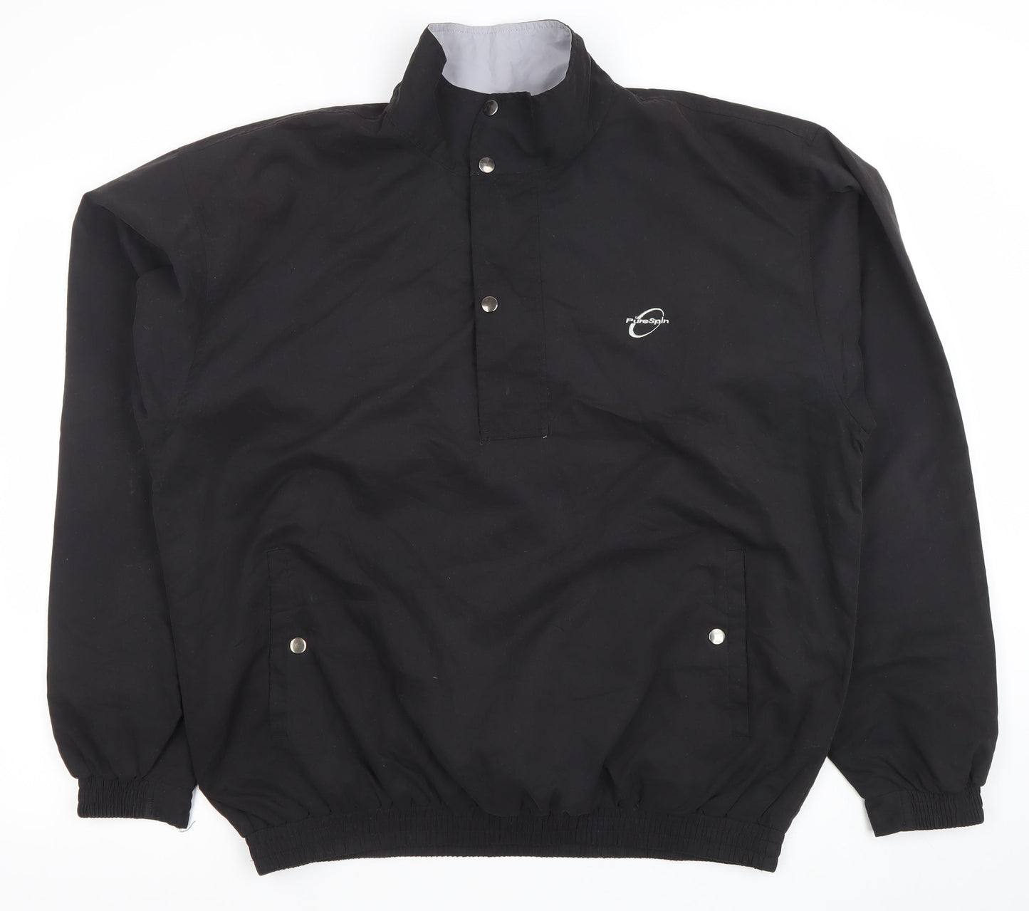 PureSpin Men’s Black L Windbreaker Jacket Lightweight Golf Casual