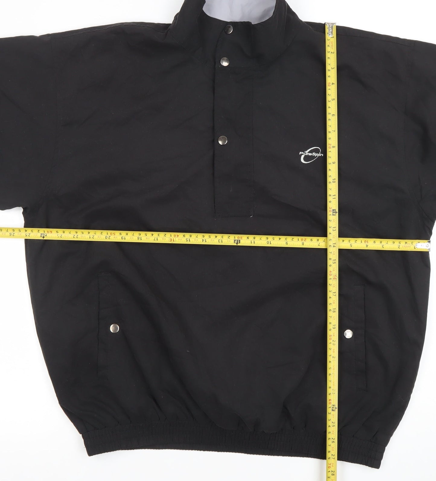 PureSpin Men’s Black L Windbreaker Jacket Lightweight Golf Casual