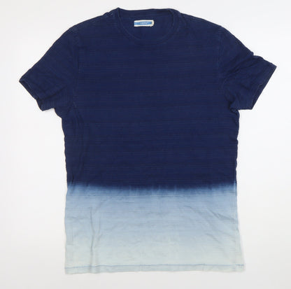 Celio Men Blue Ombre Cotton Short Sleeve T-Shirt Size M