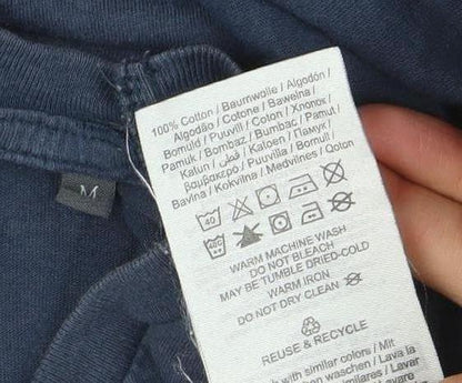 Jack & Jones Mens Blue Originals Graphic Crew Neck Cotton T-Shirt Size M