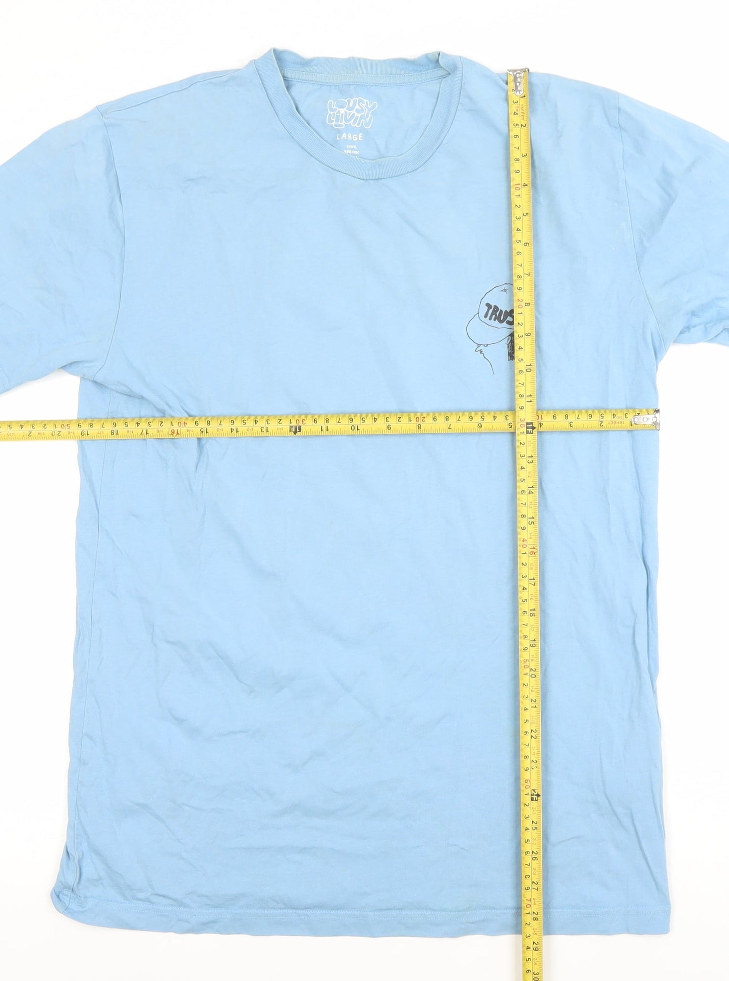 Womens UK Size L Dusty Luvin Blue Basic T-Shirt