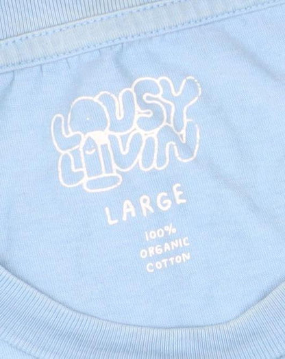 Womens UK Size L Dusty Luvin Blue Basic T-Shirt