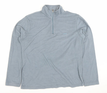 Fila Women Blue 1/2 Zip Fleece Pullover Sweatshirt Size 12