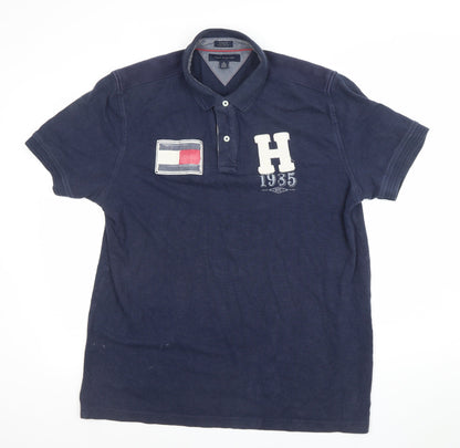 Tommy Hilfiger Men's Blue XL Custom Fit Logo Polo Shirt