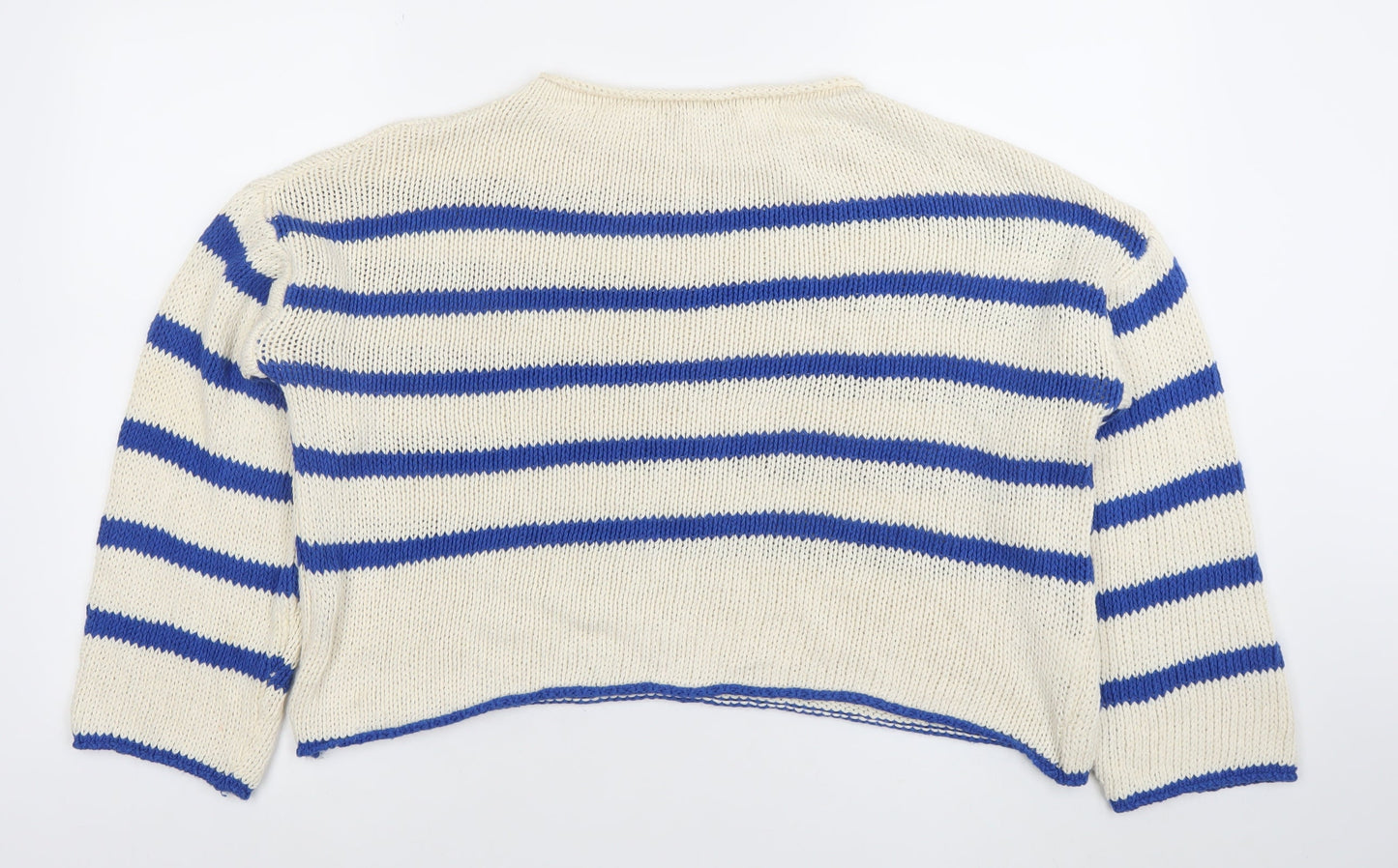 Womens UK Size M Glossy Paris White Pullover Jumper