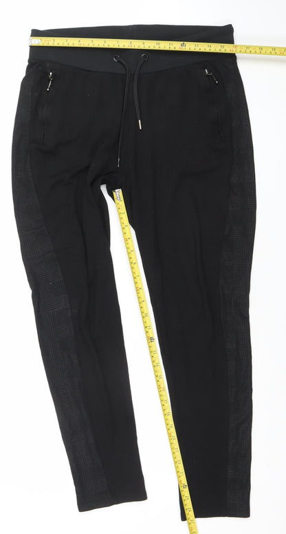 Womens UK Size M River Island Regular Fit Jogger Black Trousers