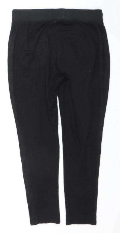 Womens UK Size M River Island Regular Fit Jogger Black Trousers