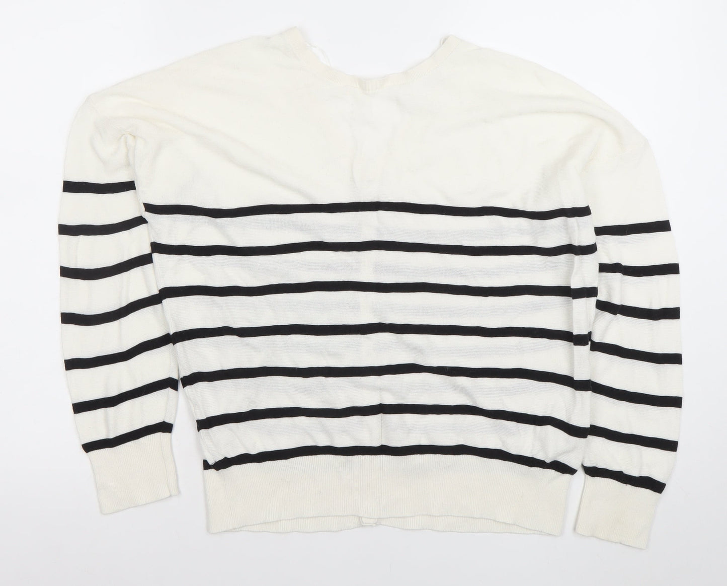 Womens UK Size M Promod White Cardigan Jumper