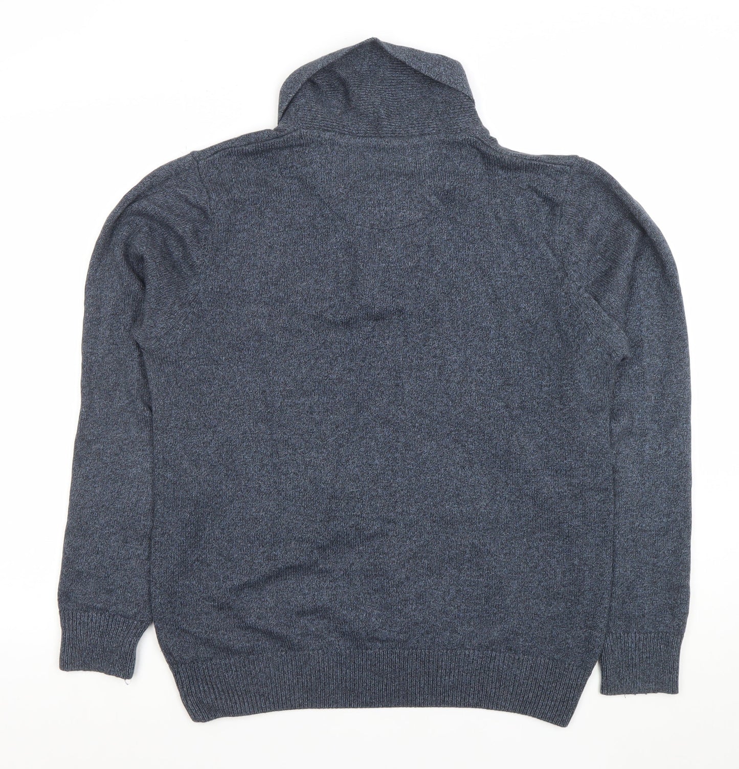 Next Men’s Blue Henley Cotton Blend Jumper Size M