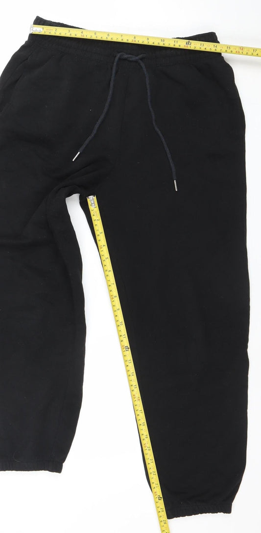 H&M Womens Black Jogger Sweatpants M 12 Elastic Waist Comfort Fit