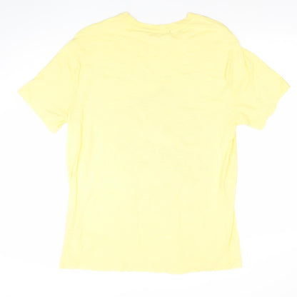 GAP Men's Yellow Short Sleeve Crew Neck Graphic T-Shirt Size L