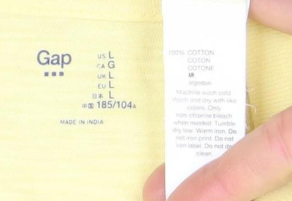 GAP Men's Yellow Short Sleeve Crew Neck Graphic T-Shirt Size L
