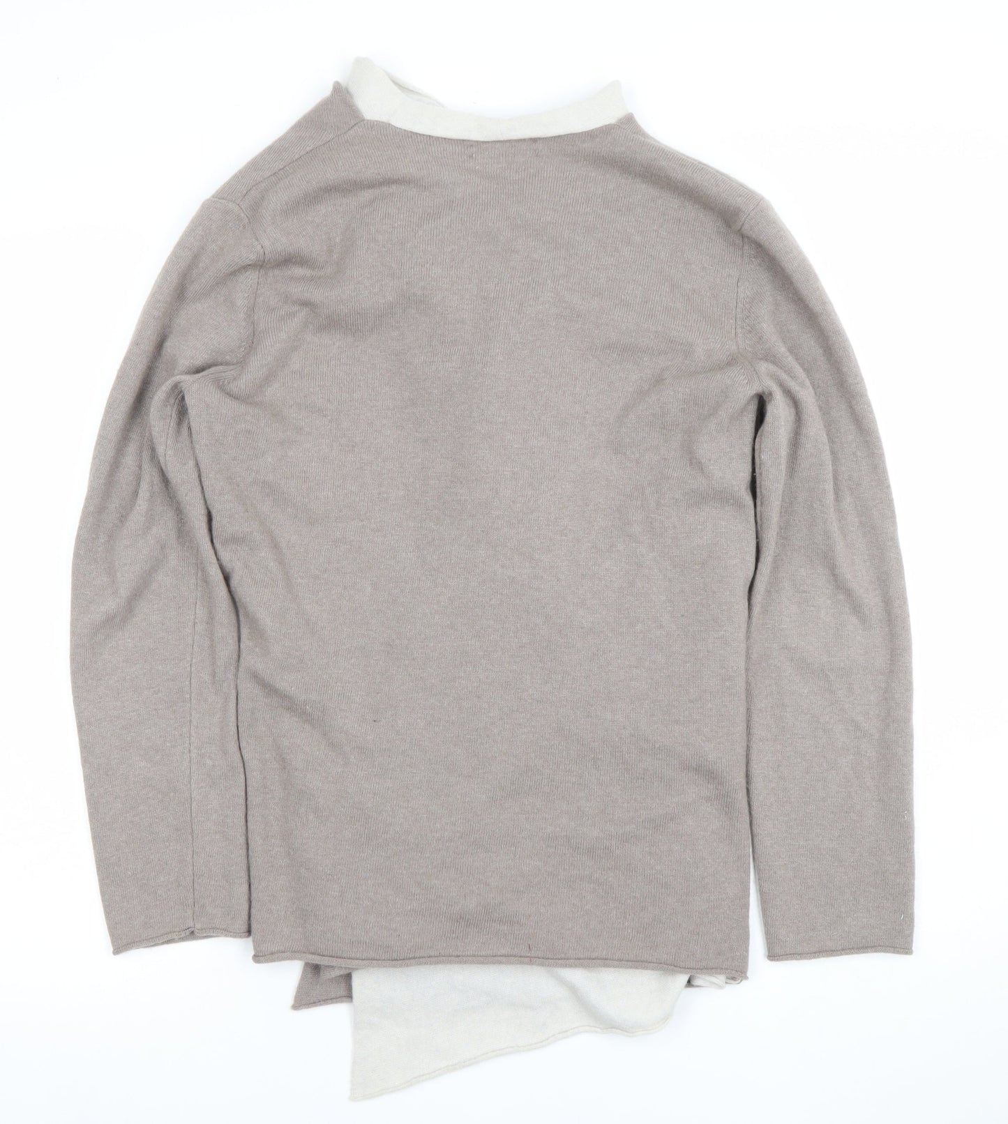 Womens UK Size L Benetton Beige Cardigan Jumper