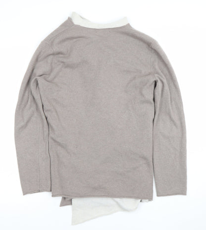 Womens UK Size L Benetton Beige Cardigan Jumper