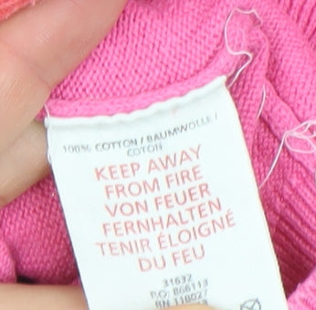 Mini Boden Girls Pink Cotton Button Cardigan 4-5 Years Casual Spring Knitwear