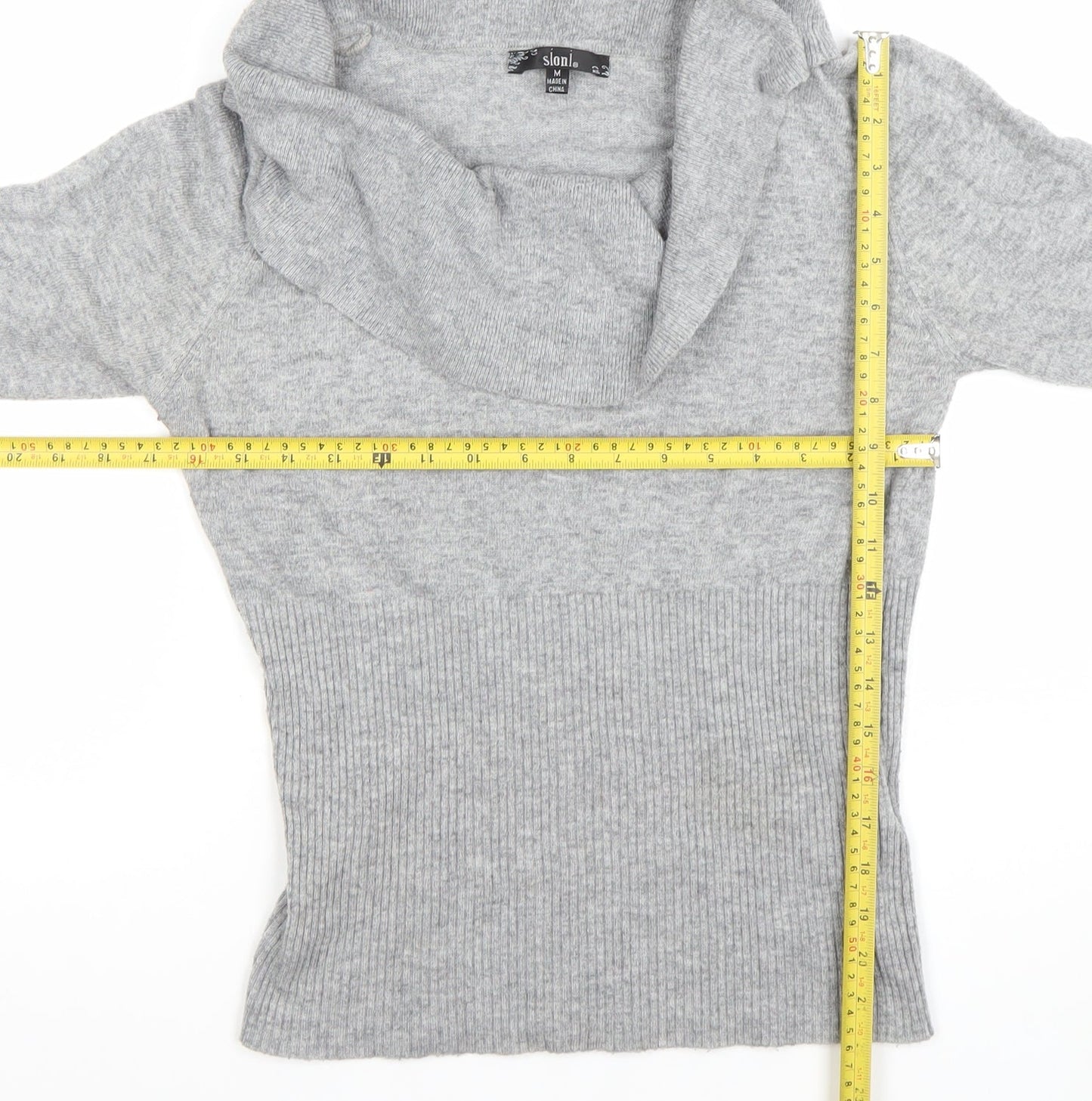 Womens UK Size M SIONI Grey Pullover Jumper