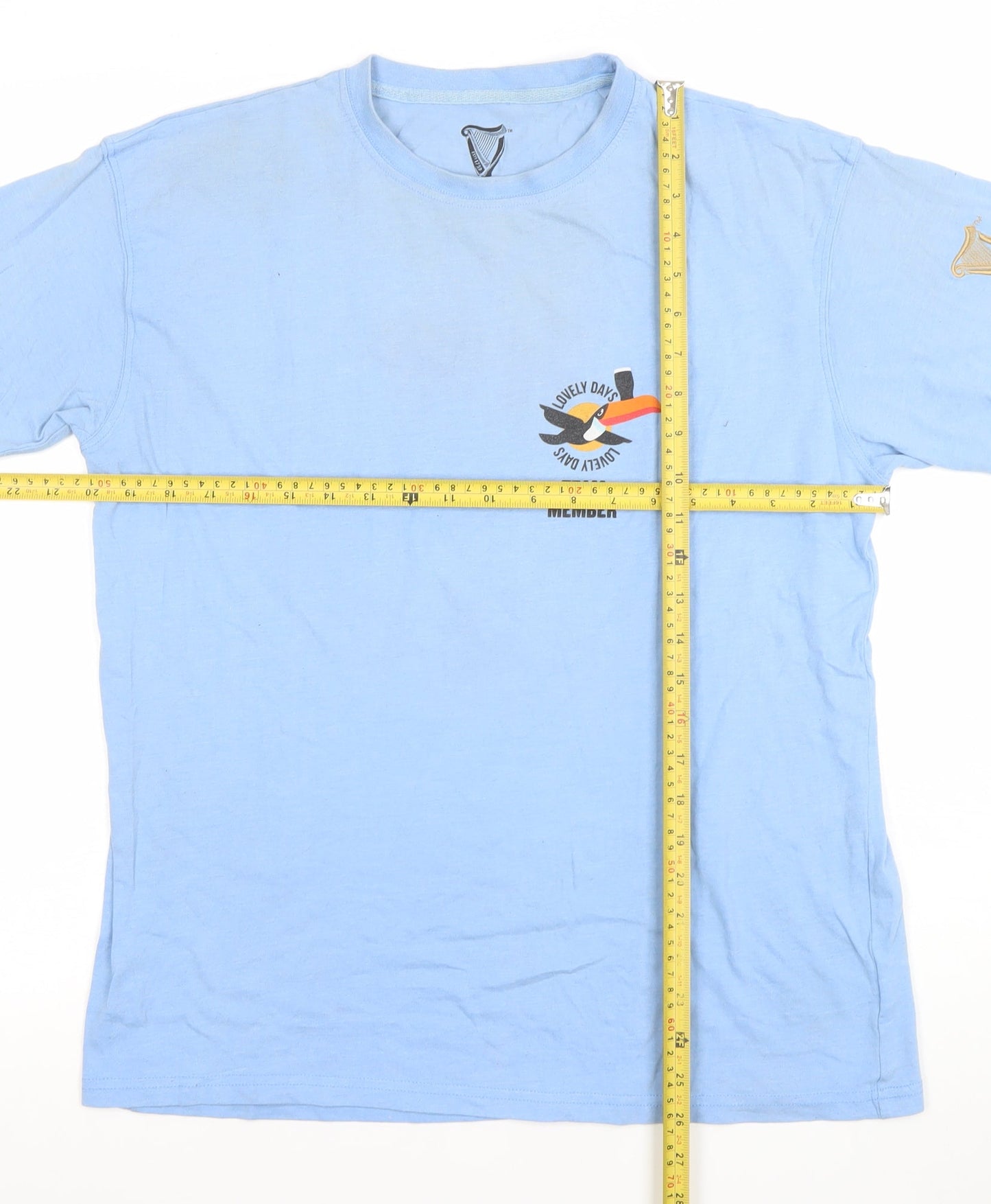 Guinness Men’s Blue Lovely Days Toucan Graphic T-Shirt Size M