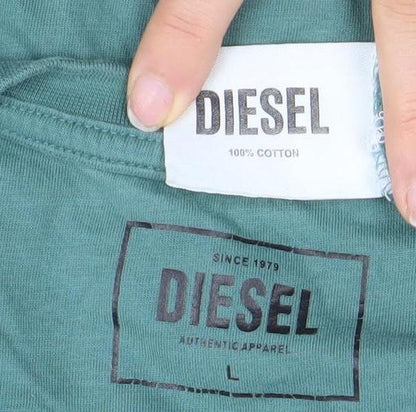 Mens UK Size L Diesel Green  T-Shirt