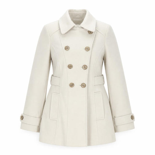 Womens UK Size 12 Dunnes Ivory Pea Coat