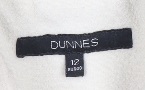 Dunnes Women’s Ivory Pea Coat Size 12 Mid-Length Classic Style