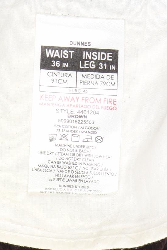 Dunnes Men's Brown Corduroy Straight Trousers 36W 31L