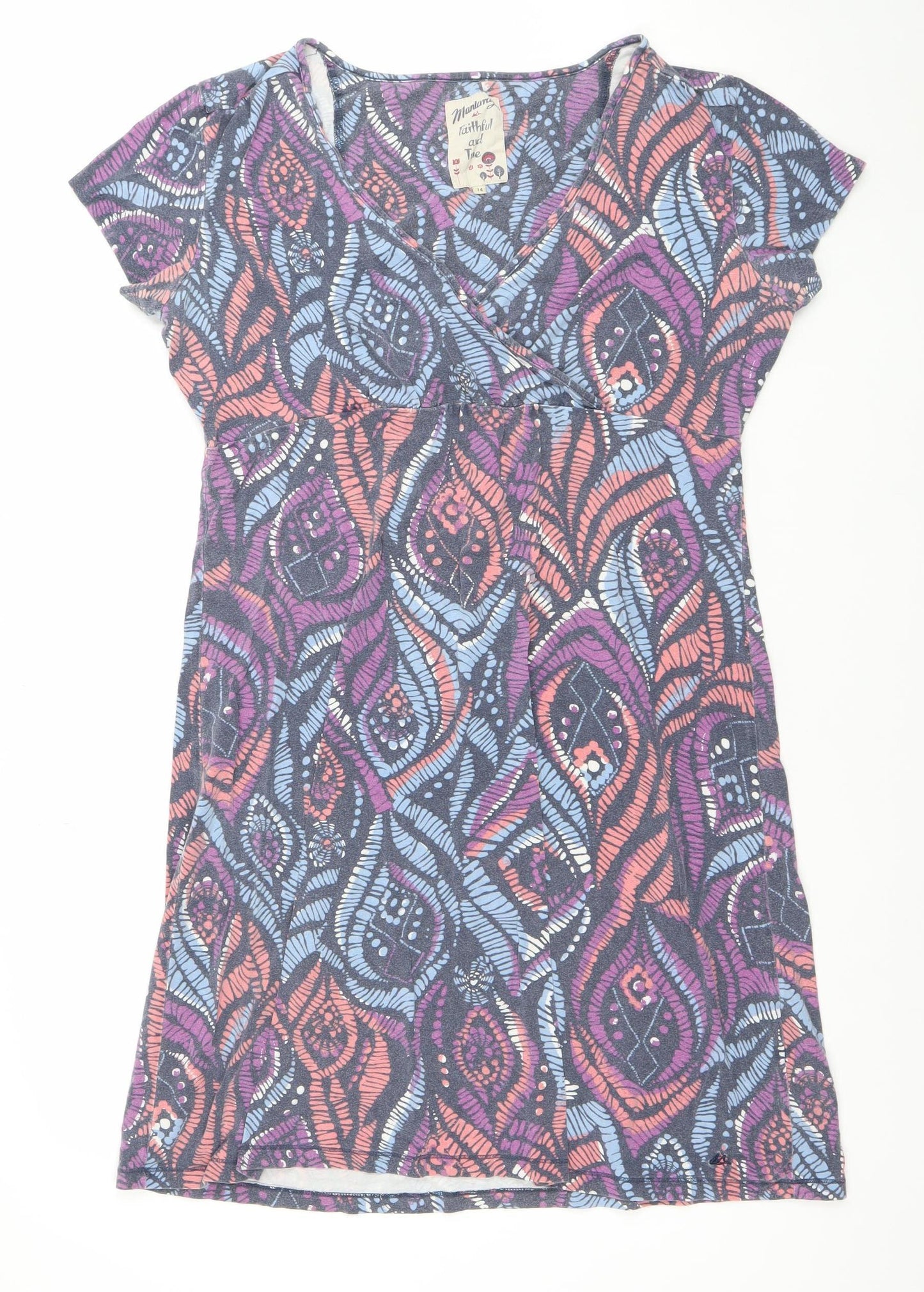 Matalan Women’s Multicoloured Size 14 V-Neck Shift Dress