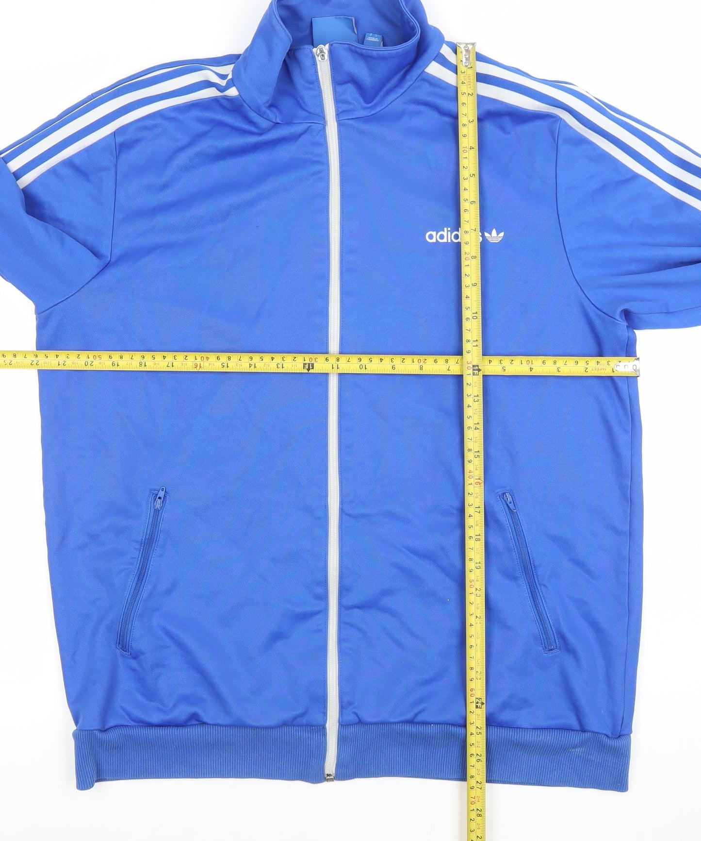 Adidas Mens Blue Full Zip Track Sweatshirt Jacket L Retro Sportswear