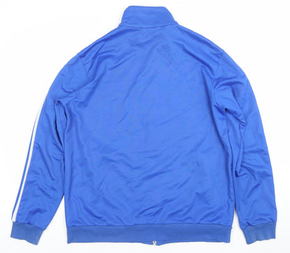 Adidas Mens Blue Full Zip Track Sweatshirt Jacket L Retro Sportswear