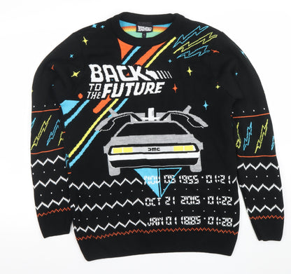 Back to the Future Men's Black M Graphic Knit Jumper