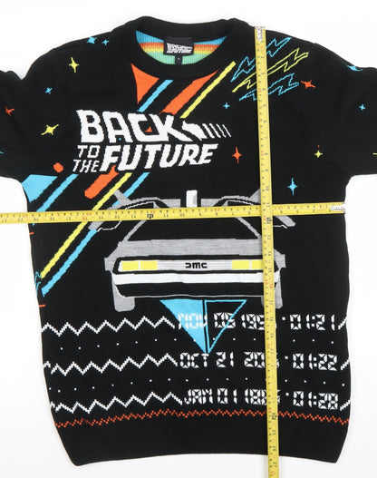 Back to the Future Men's Black M Graphic Knit Jumper