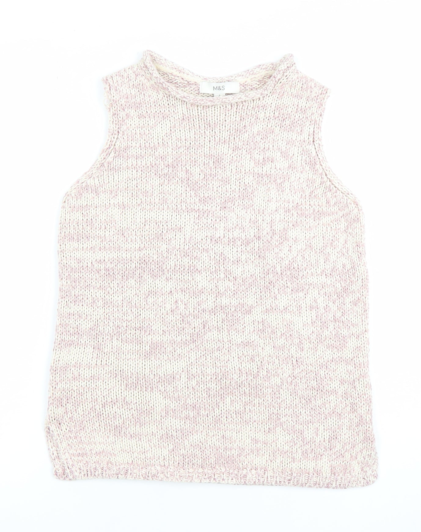 Womens UK Size S Marks and Spencer Pink Vest Jumper