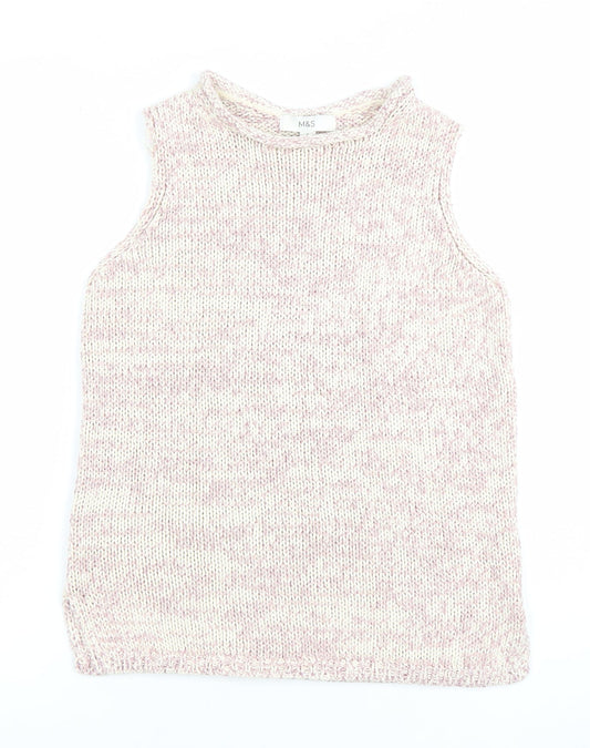 Womens UK Size S Marks and Spencer Pink Vest Jumper