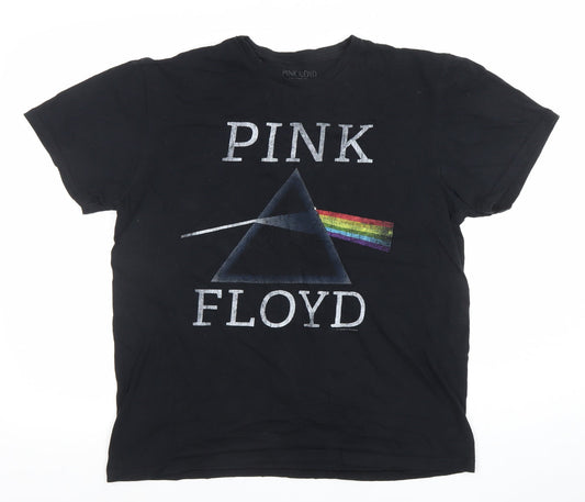 Pink Floyd Men's Black Large Band Graphic Cotton T-Shirt