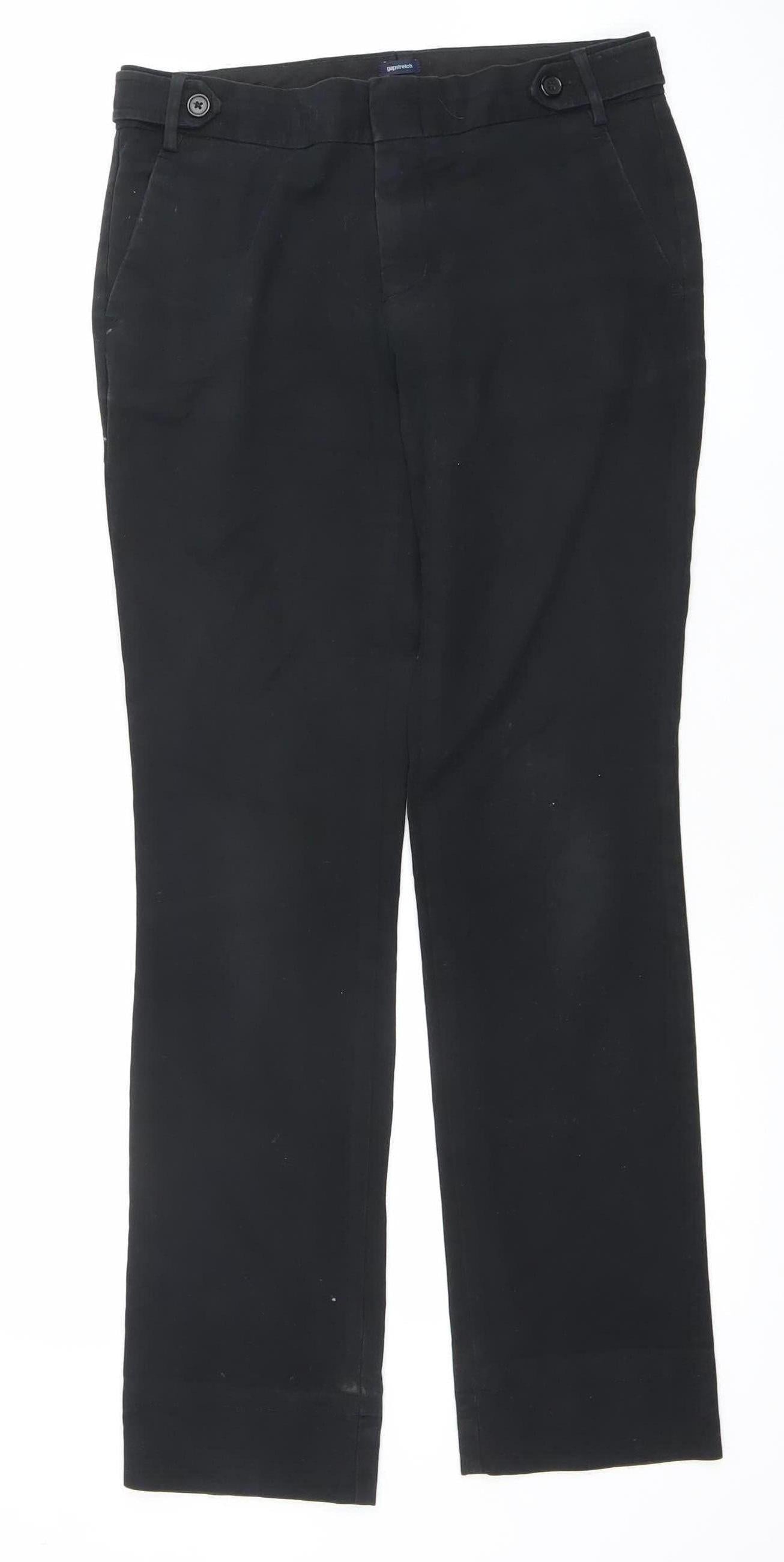 Womens UK Size 6 Gap Slim Fit Chino Black Trousers