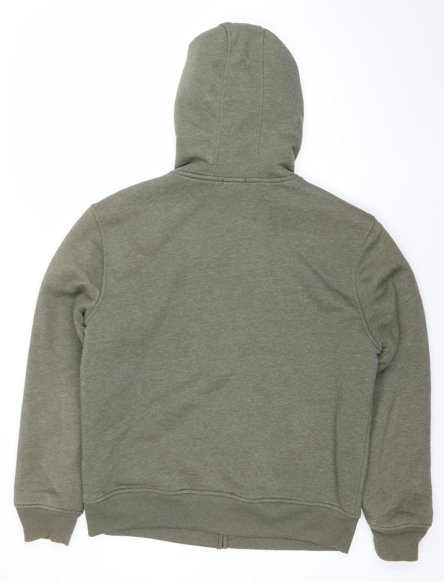 GAP Women Khaki Green Full Zip Hooded Sweatshirt Size L Fleece Lined